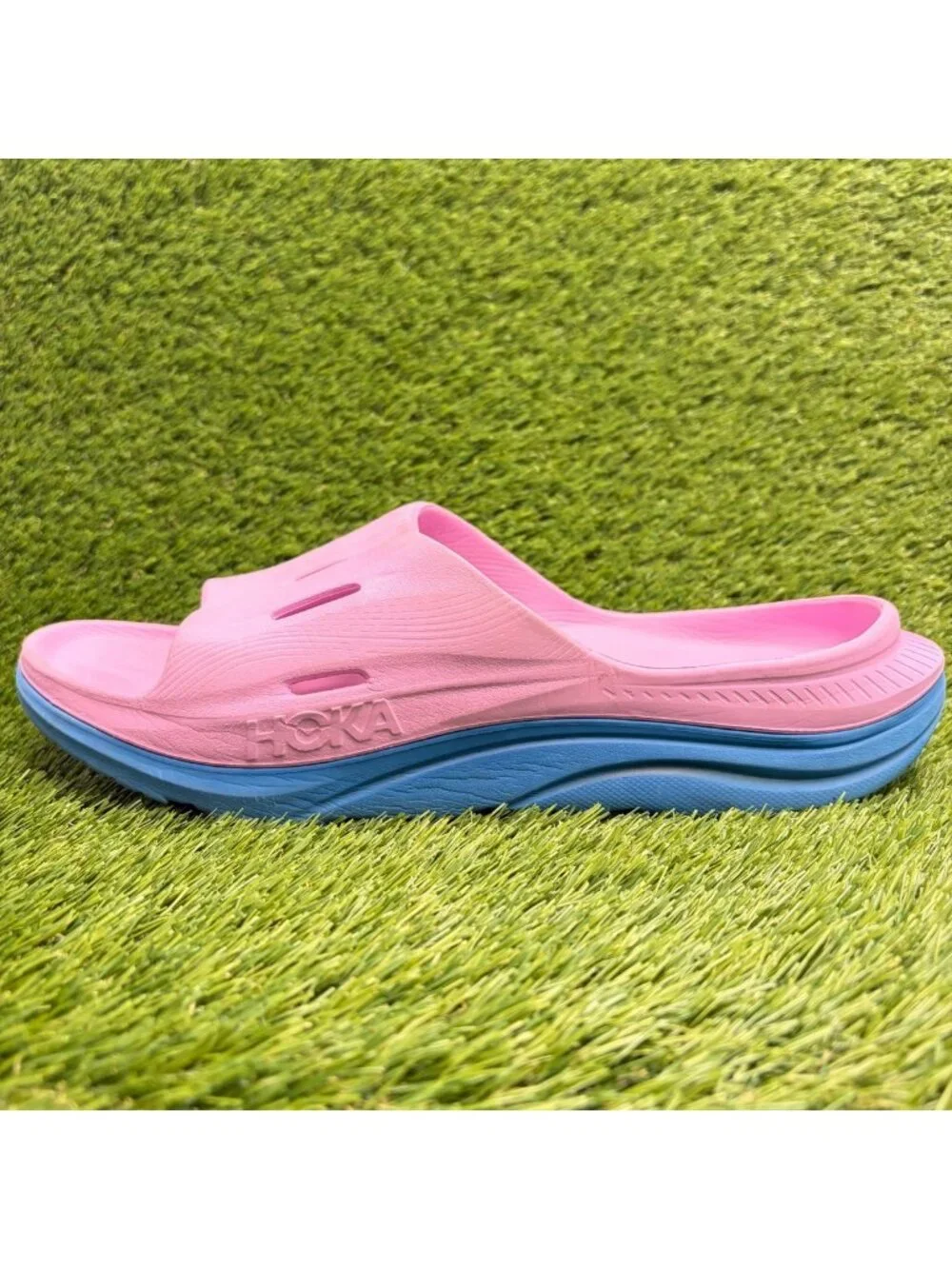 Hoka One One Ora Recovery Slide 3 Mens Size 13 Pink Blue Beach Outdoor Sandals